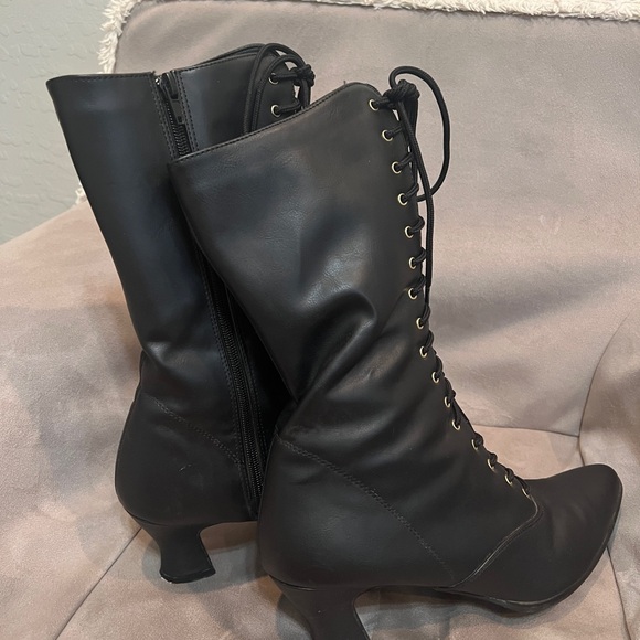 Funtasma Black Lace-Up Women's Boots Witchy/Victorian 10M - Picture 6 of 7